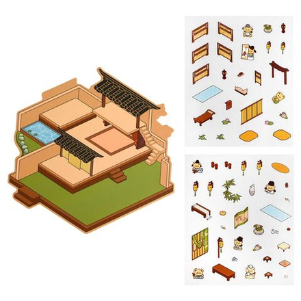 Наклейки-румбокс д/создания миниатюрных сцен 12,5*15см "Мишка. Пекарня"