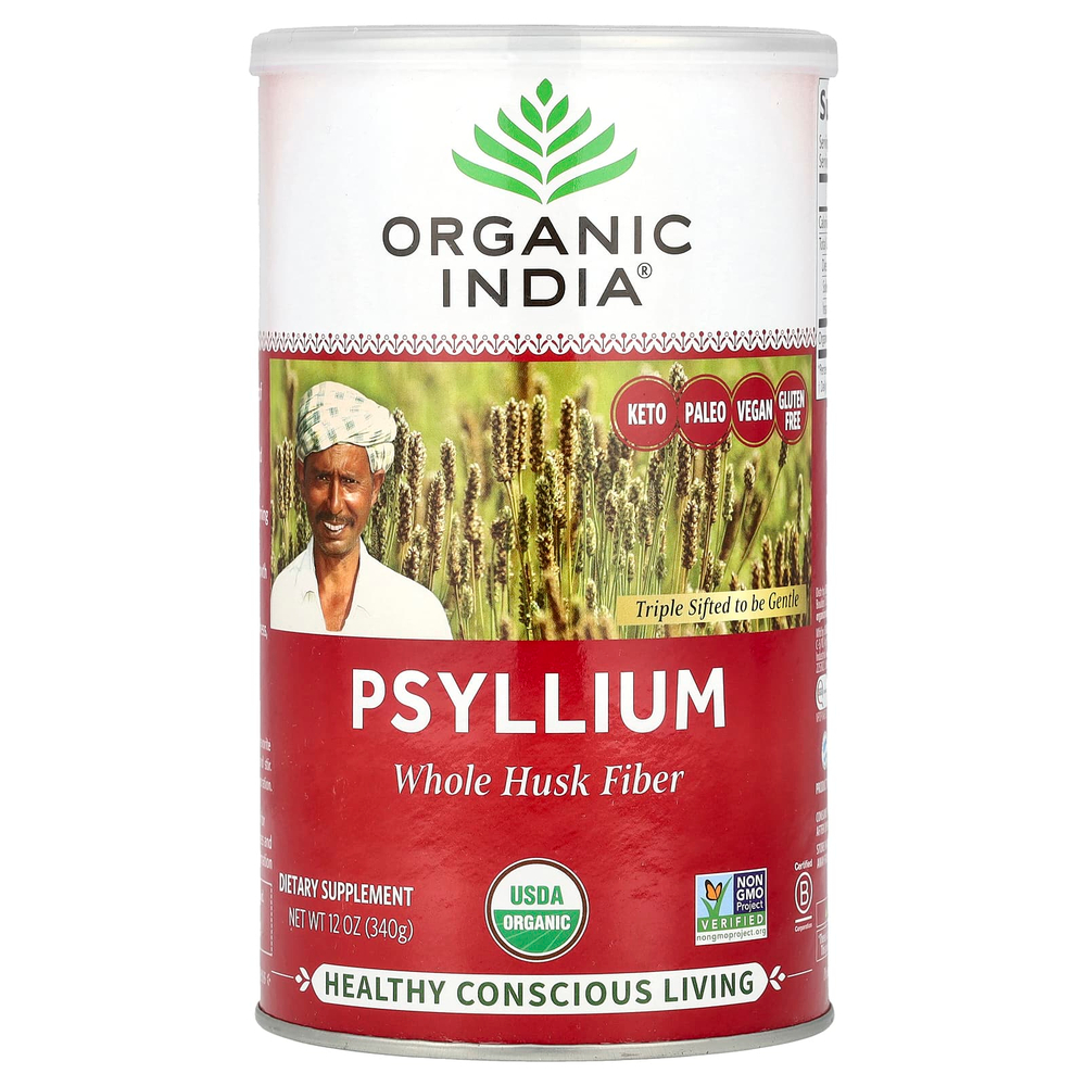 Organic India, подорожник, клетчатка из цельной шелухи, 340 г (12 унций)