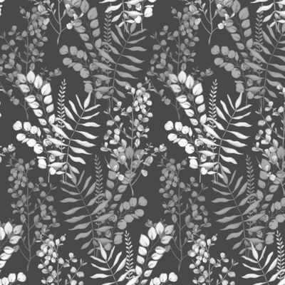 Seamless pattern from a branch with eucalyptus leaves.