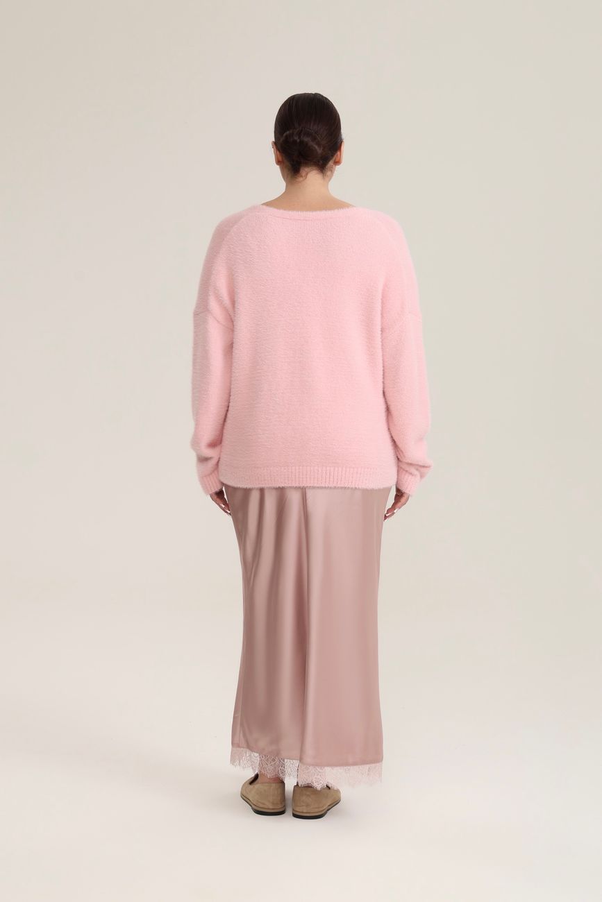 Кардиган травка, светло-розовый