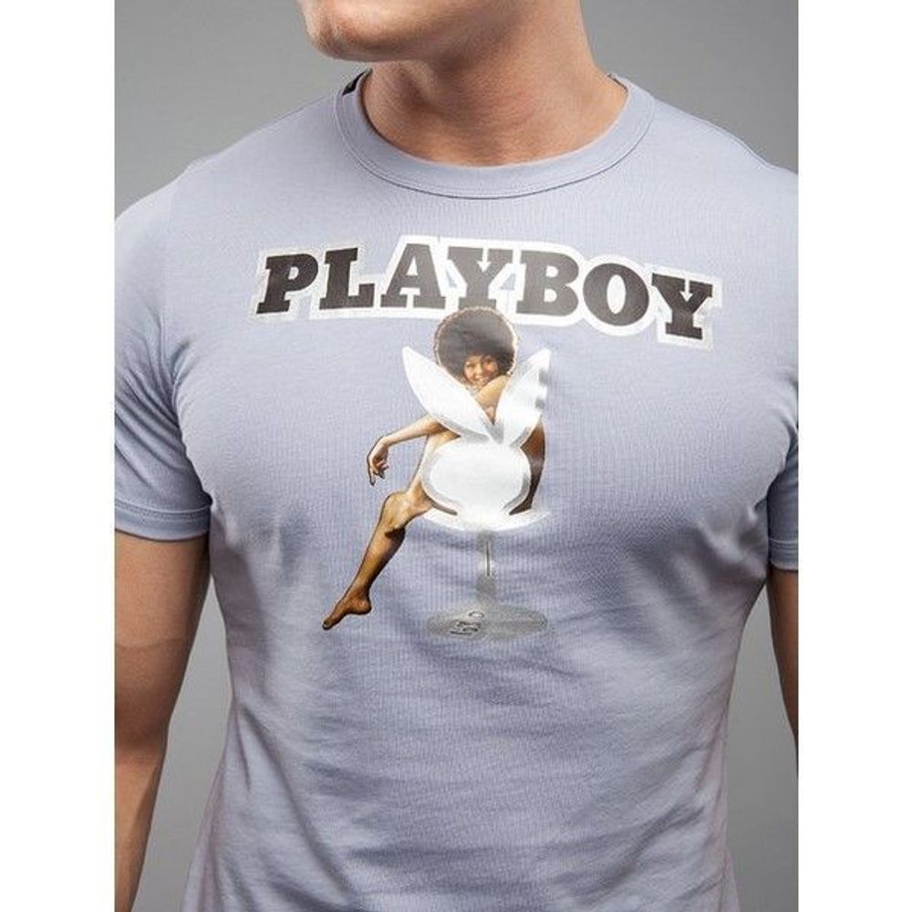 Мужская футболка сиреневая Dolce Gabbana Vintage Playboy T-shirt