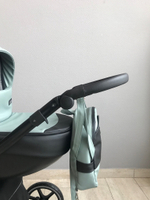 Коляска детская Peppy Zoom 2 в 1 (01) Черная экокожа / Мята экокожа