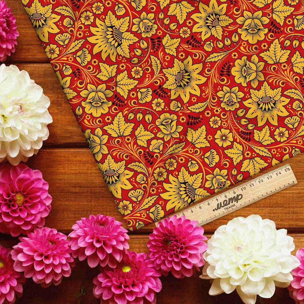 Ткань ниагара царская хохлома