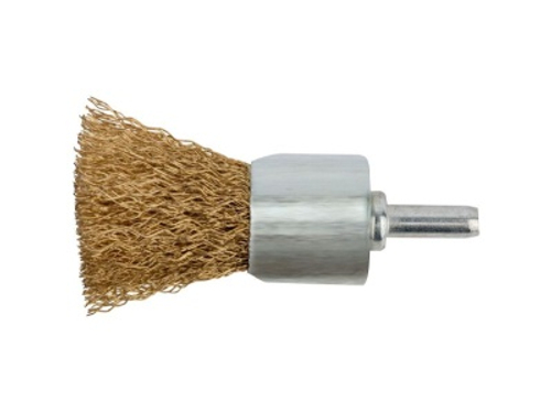 Корщетка-венчик стальная латунированная со штифтом 25мм