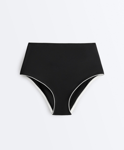 OYSHO Высокие плавки бикини с Piping, черный