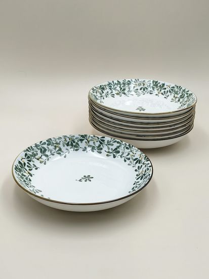 Тарелка 20 см. "Япония" зеленый декор