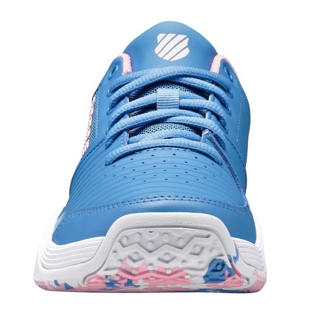 Детские теннисные кроссовки K-Swiss Court Express Omni - silver lake blue/white/orchid pin