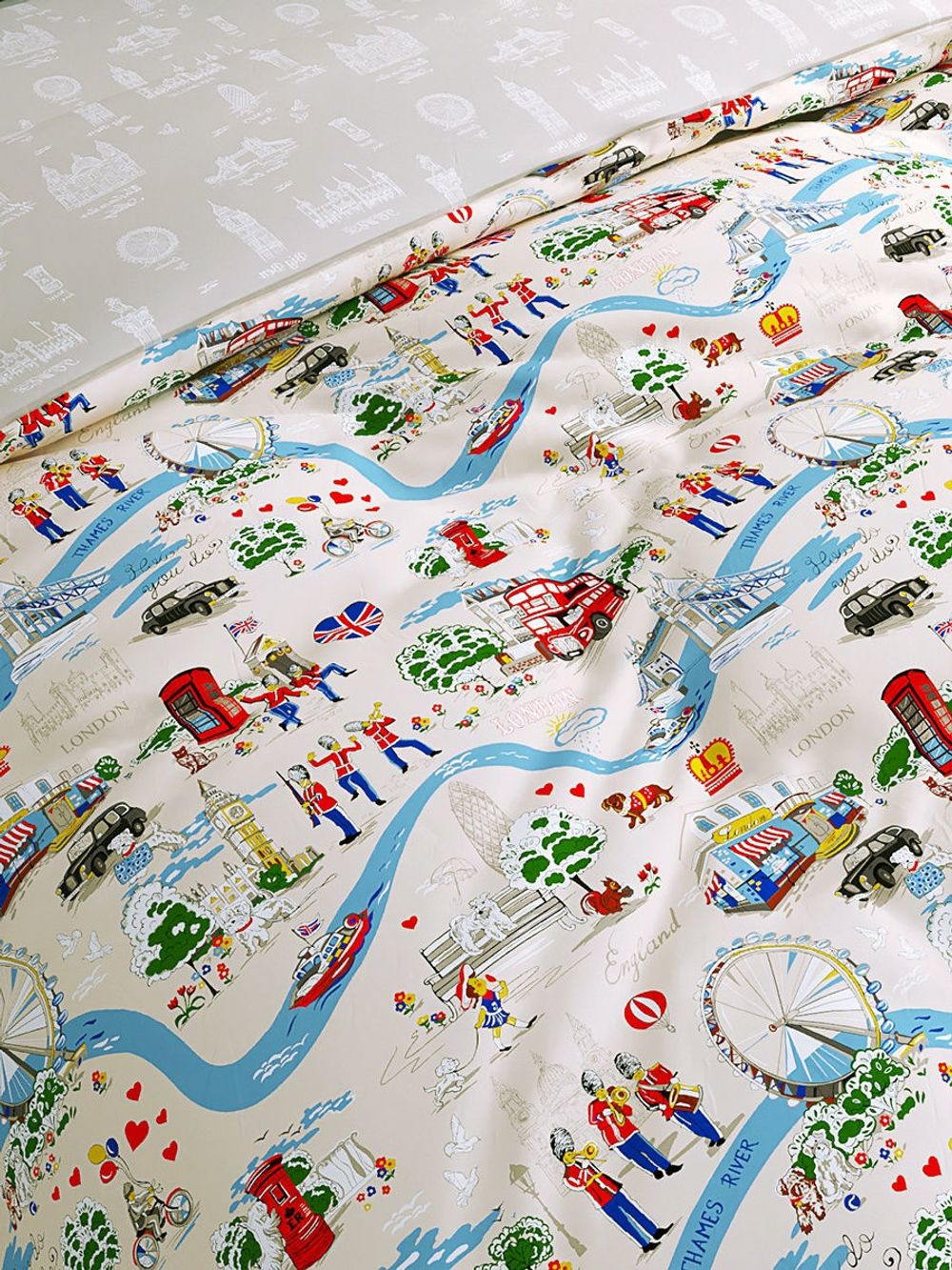 Пододеяльник Сказка "Лондон беж/Туманный альбион" евро 200х215 см на молнии , перкаль
