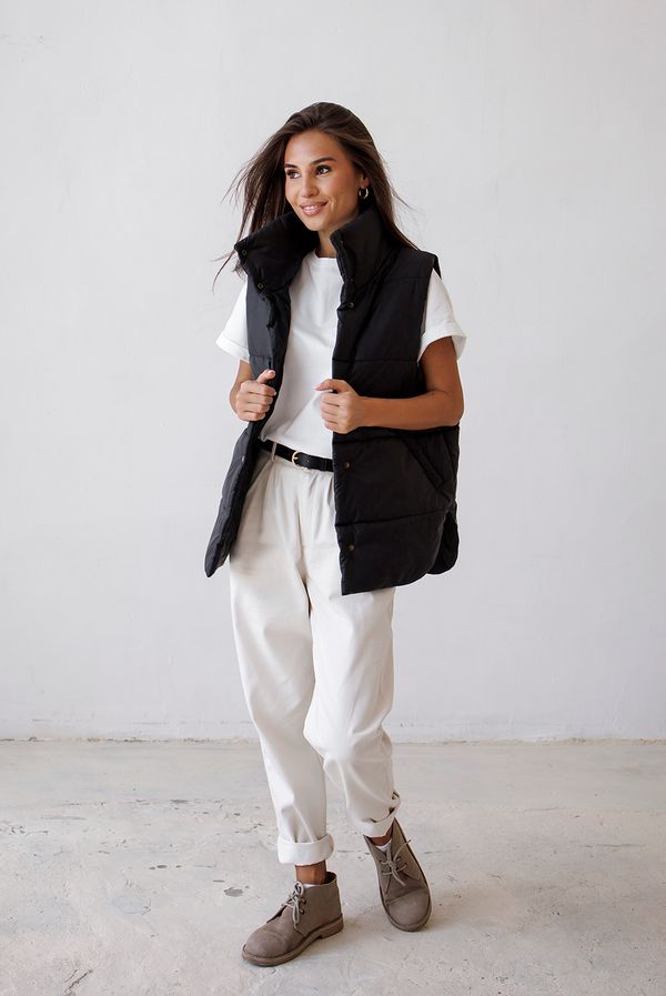 Жилет женский утеплённый черный - фото 7