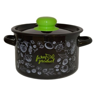 Кастрюля сталь, эмал, 1.5 л, с крыш, крышка сталь, Appetite, Berry, 1с15с/1, индукц