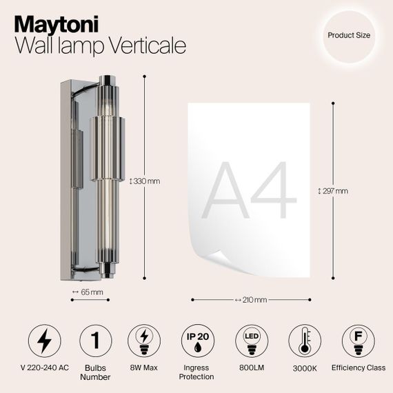 Настенный светильник Maytoni Verticale MOD308WL-L9CH3K