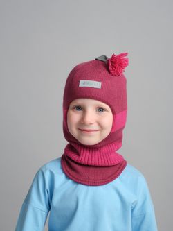 Шлем зимний вязаный (Малиновый мусс) КЕРО