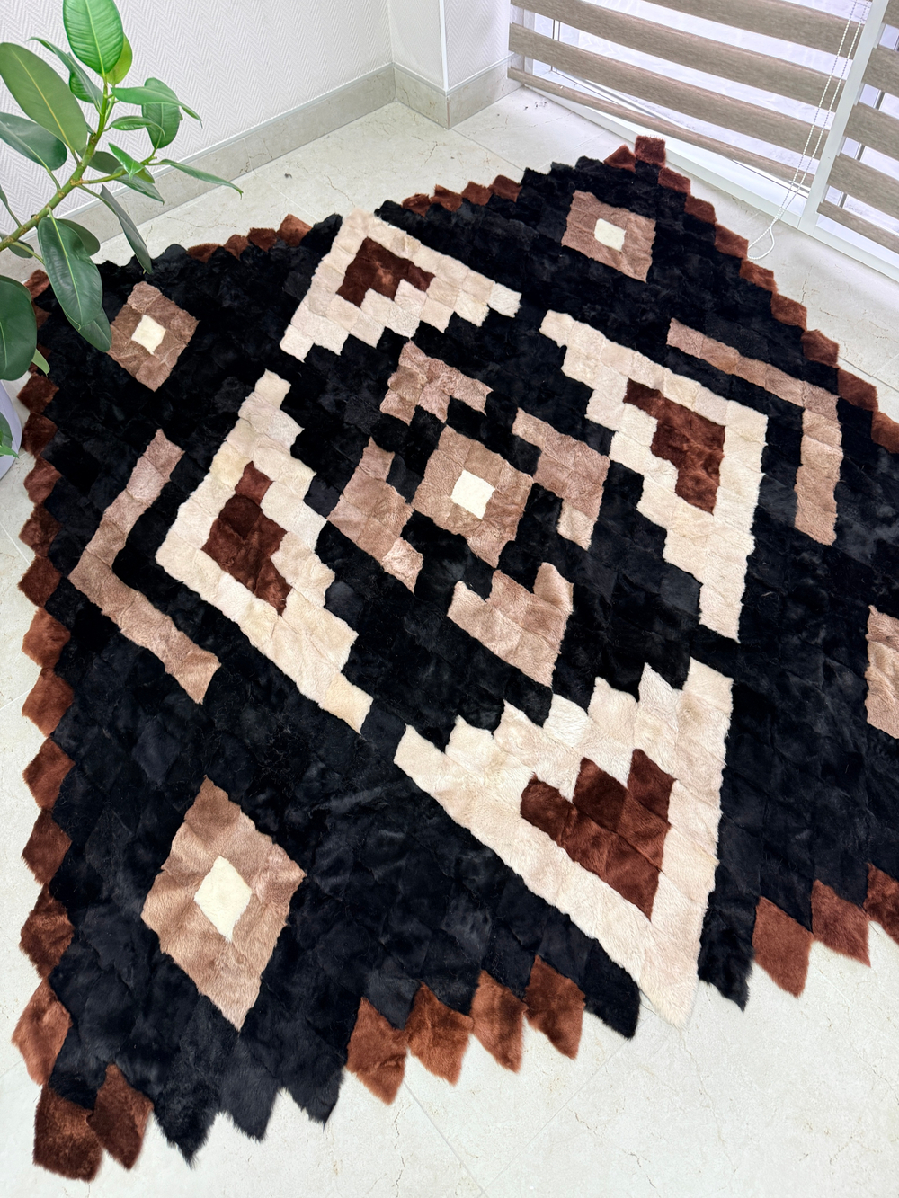 Покрывало меховое ковер из шкуры овчины