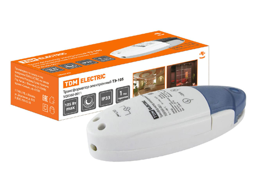 Трансформатор электронный диммируемый ТЭ-105 220В/12В 35-105Вт  TDM