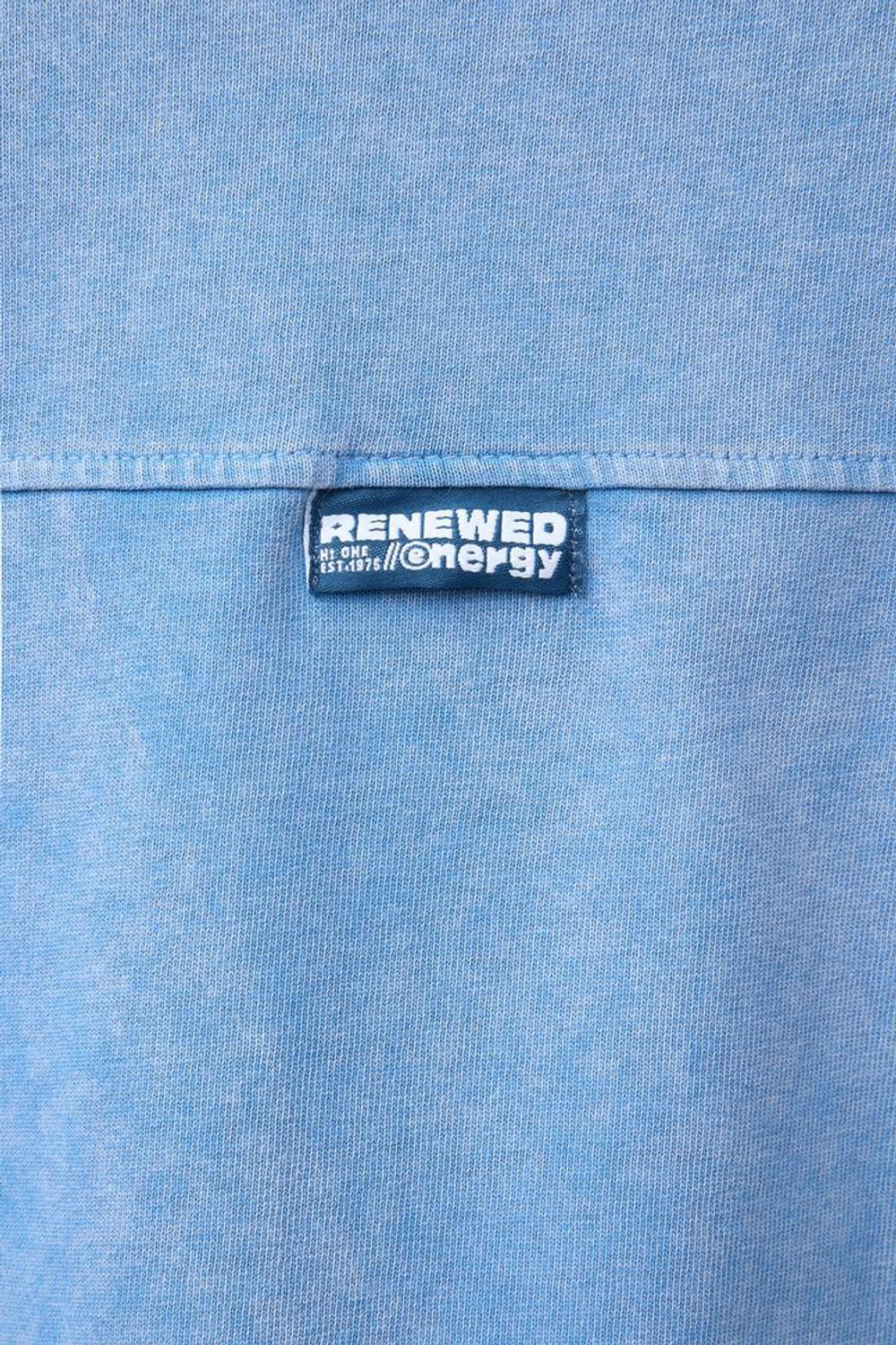 ZARA ФУТБОЛКА С НАДПИСЬЮ И КАРМАНОМ, ЛИНЯЛЫЙ СИНИЙ