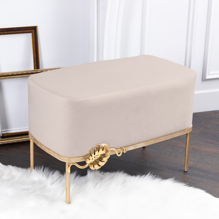 Банкетка Monstera Deliciosa (Монстера) Бежевая Айвори