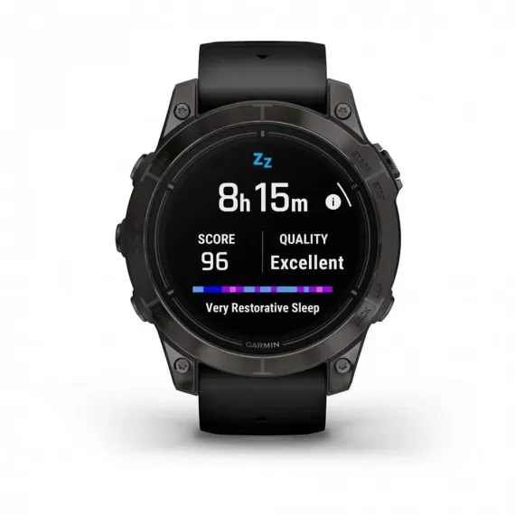 Garmin epix Pro (Gen 2) Sapphire Edition 47 мм, титановый, угольно-серый DLC, черный ремешок