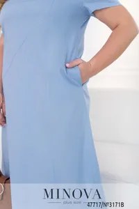 Платье 3171B-голубой Minova