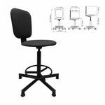 Стул кресло кассира, ресепшн РС37, на винте, без подлокотников, ткань, темно-серый