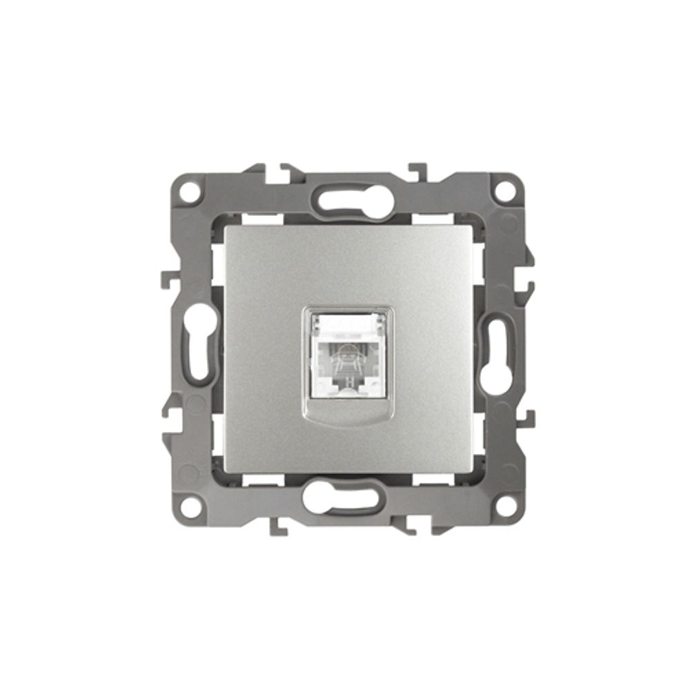 12-3105-03 ЭРА Розетка телефонная RJ11, IP20, Эра12, алюминий | ЭРА 12 Алюминий