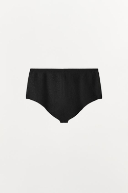 ZARА МИНИ-ШОРТЫ ИЗ ХЛОПКА С ПУГОВИЦАМИ, ЧЕРНЫЙ