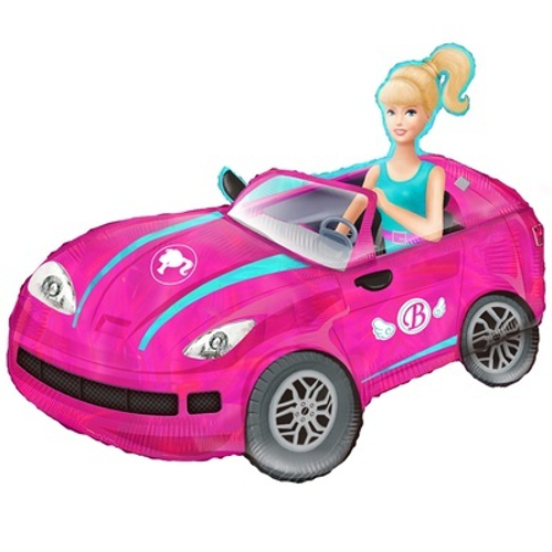 Шар фольга фигура 36"91см Барби в машине