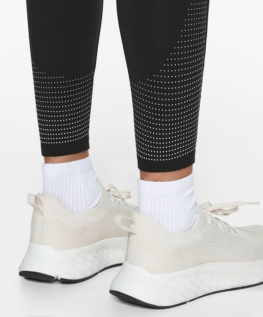 OYSHO Легинсы до щиколотки Compressive Running с высокой посадкой, 65 см, черный