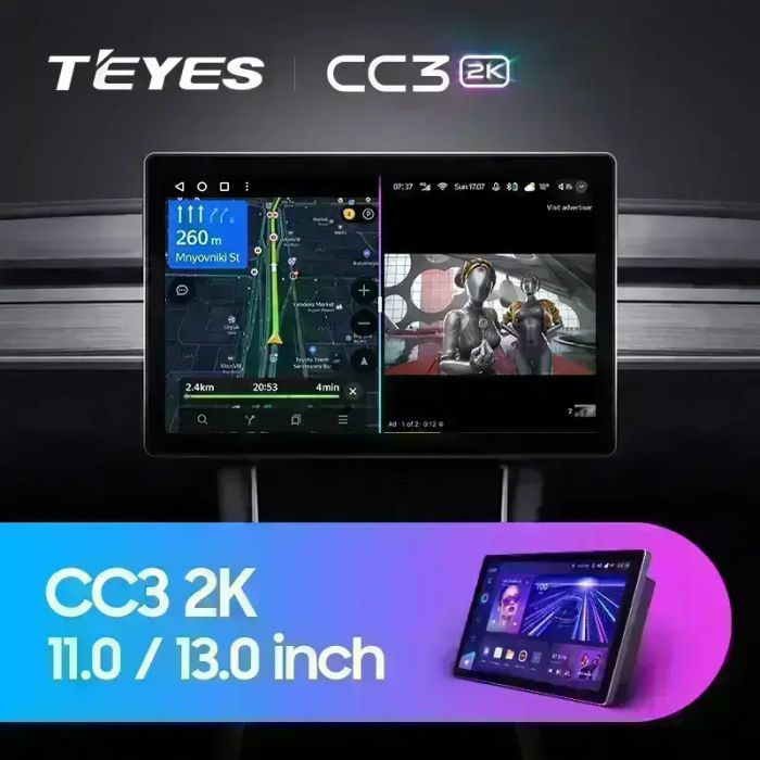 Магнитола для Toyota Harrier XU30 2003-2013, Lexus RX 2003-2009 (монохром, рамка вниз 9) - Teyes CC3-2K-360 монитор 13" 2K QLED на Android 10, Быстрая, CarPlay, 4G SIM-слот, 4 камеры в комплекте