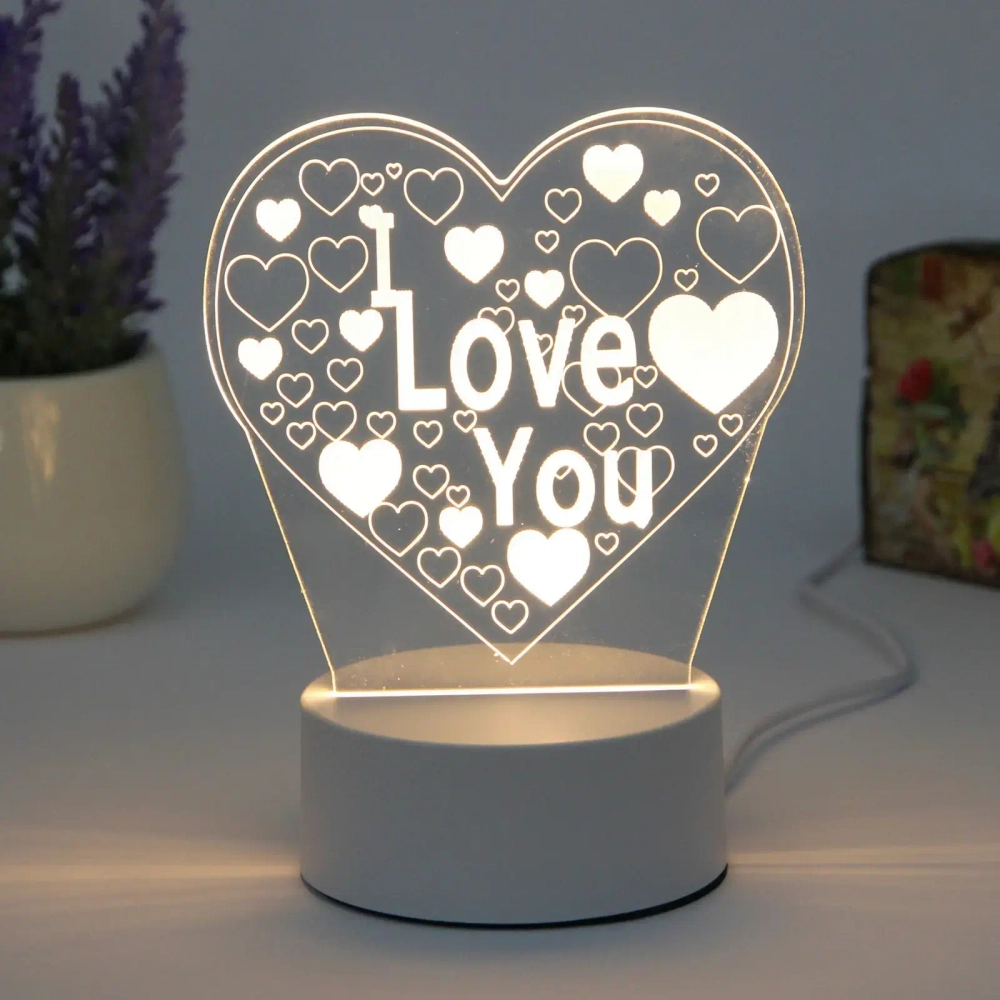 Светильник ночник «3D-Невероятные чувства» на пластиковой подставке, с включателем USB