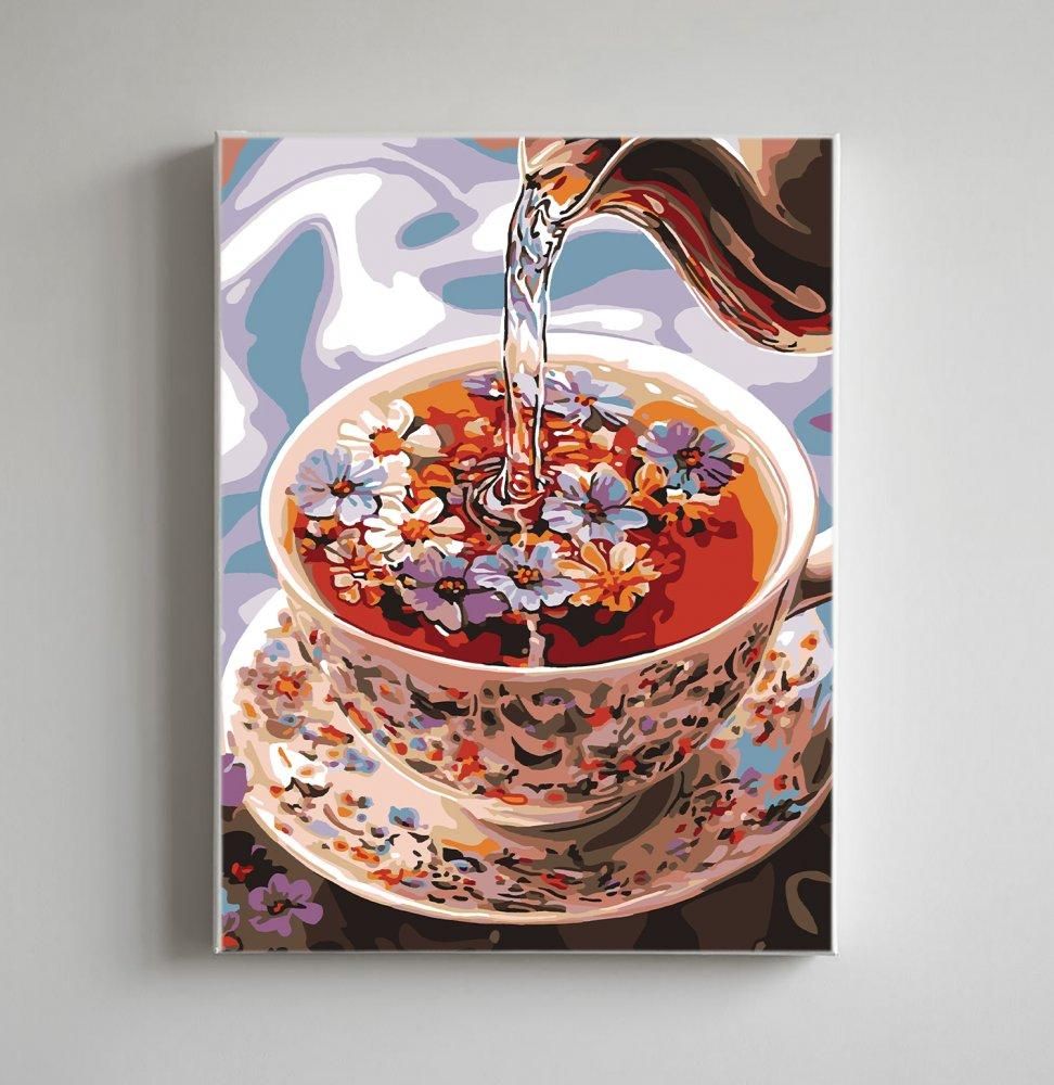 Картина по номерам холст на подрамнике 30*40см. "Цветочный чай" (Lori)