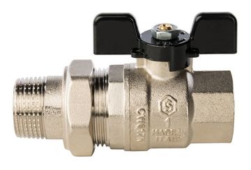 Кран шаровый Stout 3/4" ВР/НР с накидной гайкой полнопроходной (бабочка) SVB-0007-000020