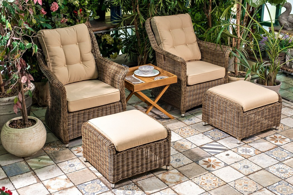 Оттоманка из искусственного ротанга OPAL