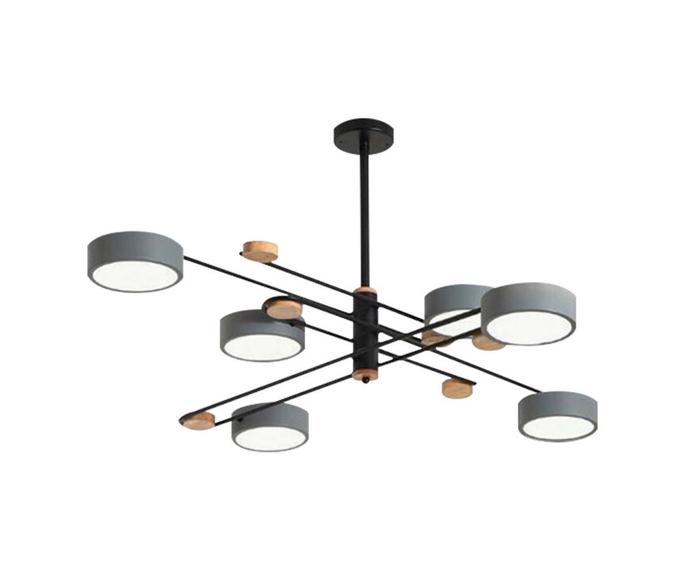 Люстра Рапис серый d100 h30-70 LED 6*16W (4000K)