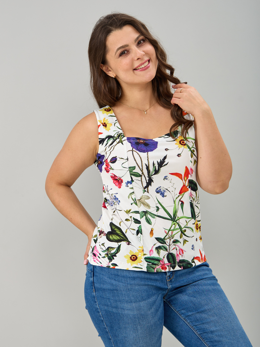 Майка М-040/молоко-полевыецветы