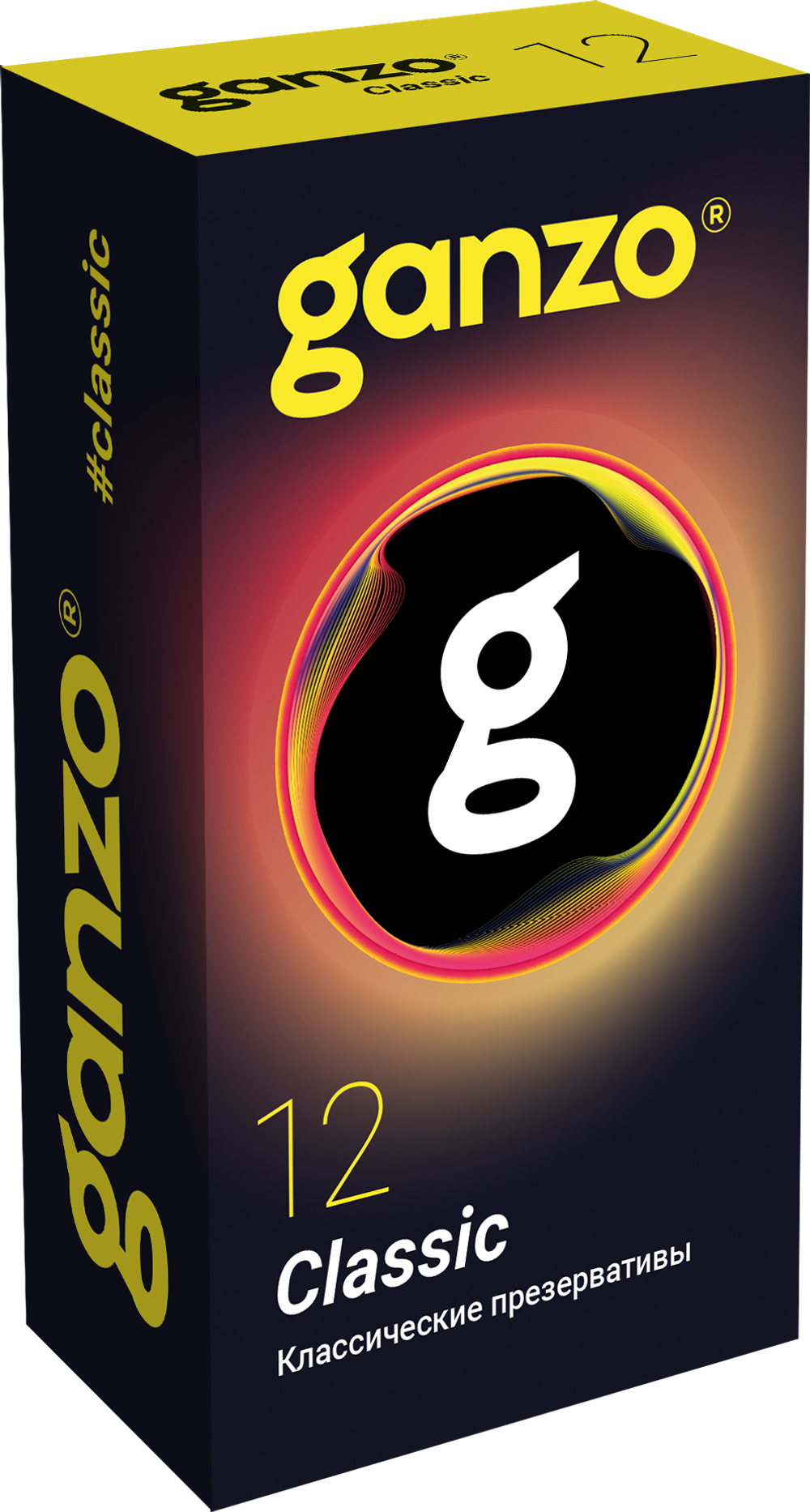 Презервативы Ganzo Classic, классические, латекс, 18 см, 12 шт