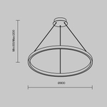Люстра подвесная светодиодная Maytoni Rim MOD058PL-L42BK
