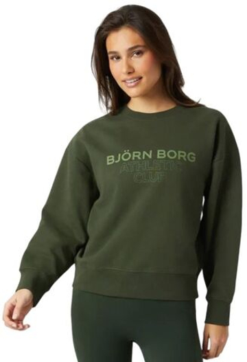 Женская Кофта теннисная Björn Borg Boyfriend Crew - зеленый