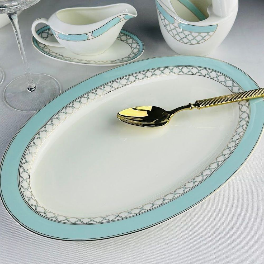 Lenardi 145-618 Овальное блюдо 35,5см ВЕРСАЛЬ в под.уп.(х10)Костяной фарфор