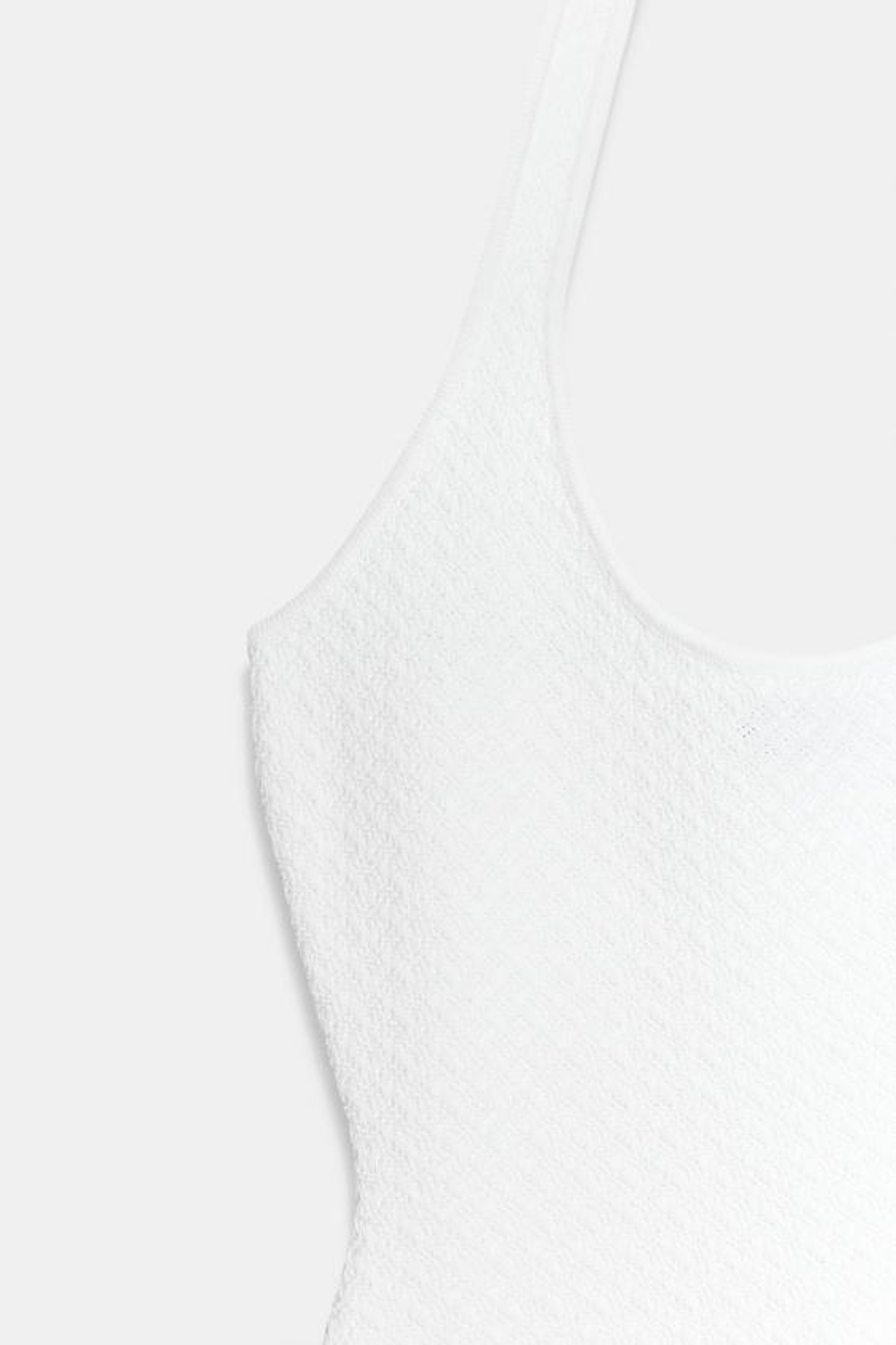 ZARA КОМБИНИРОВАННОЕ ПЛАТЬЕ ХАЛТЕР, БЕЛЫЙ