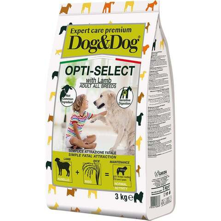 Сухой корм Dog&Dog Expert Premium Opti-Select с ягненком для взрослых собак 3 кг