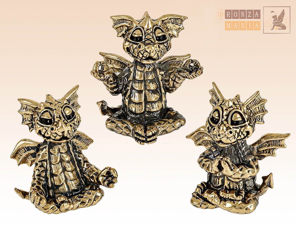 фигурка Дракон медитирующий - 3 шт.