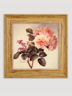 Картина настенная интерьерная в раме "под дерево" 26*26 см