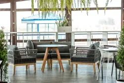 "Франческо" интерьерный стол из HPL круглый Ø90см, цвет молочный