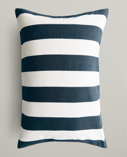 Zara Home наволочка декоративная из хлопка, синий, в полоску, 40x60 см