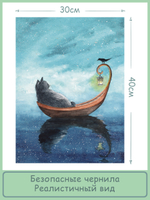 Картина "Котик в лодке"