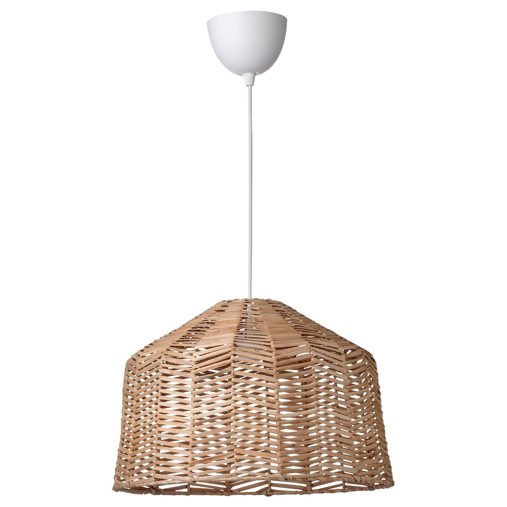 Подвесной светильник IKEA KAPPELAND / HEMMA (КАППЕЛАНД / ХЕММА), Ротанг / Белый, 46х31 см
