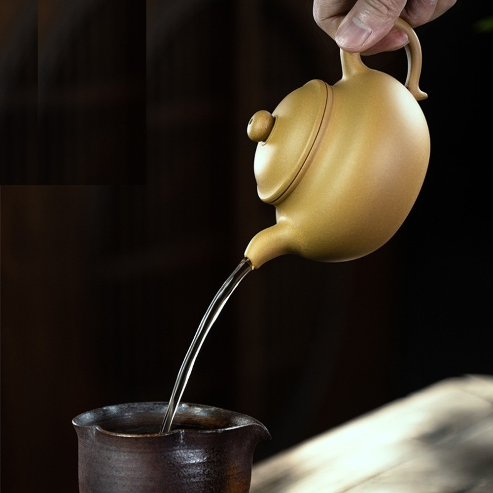 316027 Чайник ИСИН "ФАНГУ" (Под старину) 230мл, глина желтый