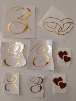 Наклейки свадебные зеркальное золото инициалы " З "
