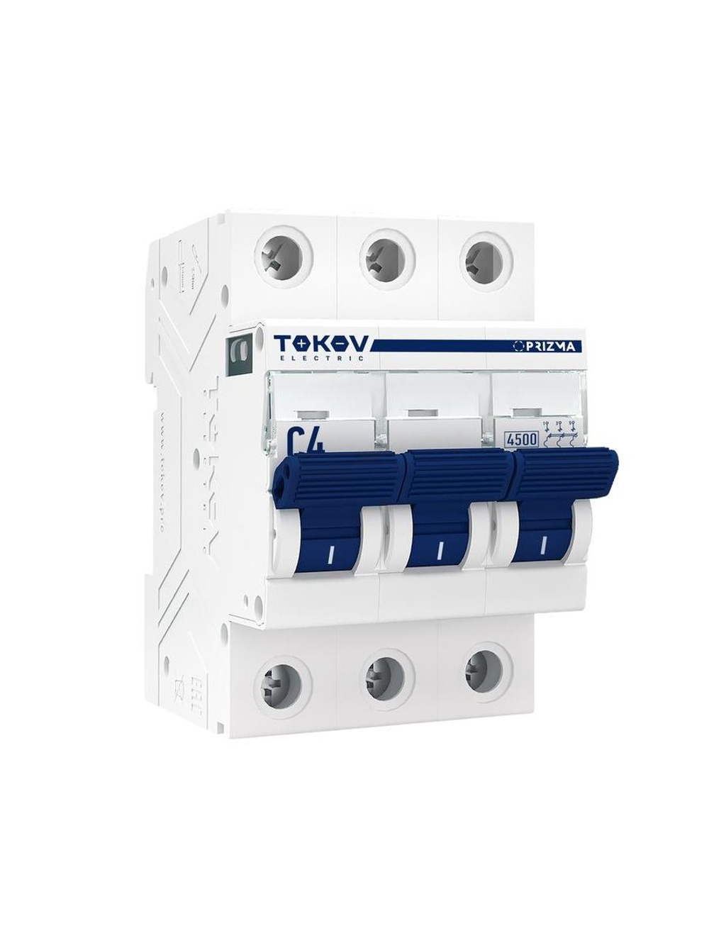 Выключатель автоматический модульный 3п C 4А 4.5кА PRIZMA TOKOV ELECTRIC TKE-PZ45-MCBI-3-4-C
