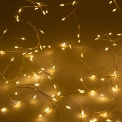 Светодиодная новогодняя гирлянда ЭРА ENIZ-800W занавес Роса-мишура 3*2 м теплый свет 800 microled IP20